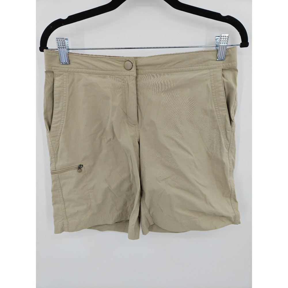 LL Bean Womens Khaki Nylon Stretch Hiking Cargo Shorts Size 4 268921